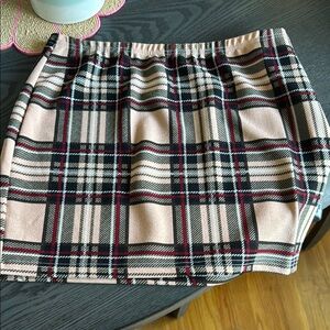SHEIN Plaid Pencil Skirt in Black, Cream, and Pink